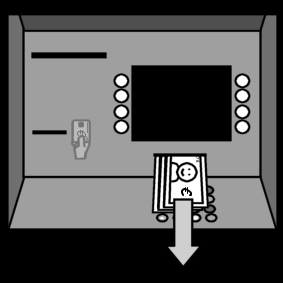 atm: take money / cashpoint: take money